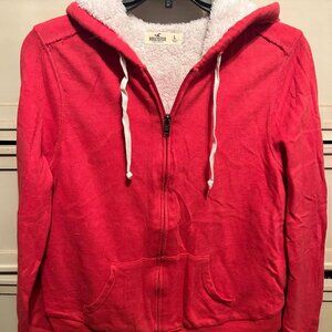 Pink Hollister Zip Up Hoodie - Size Large